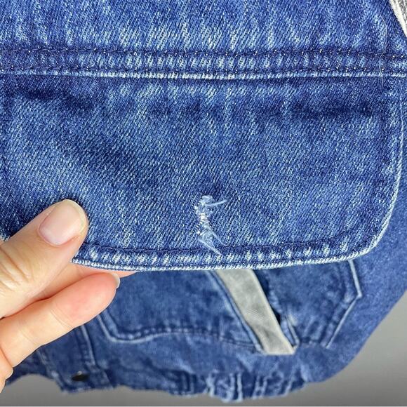 Vintage Storm Stopper by Fieldston Mixed Denim Insulated Vest Size 16/L - Picture 5 of 9